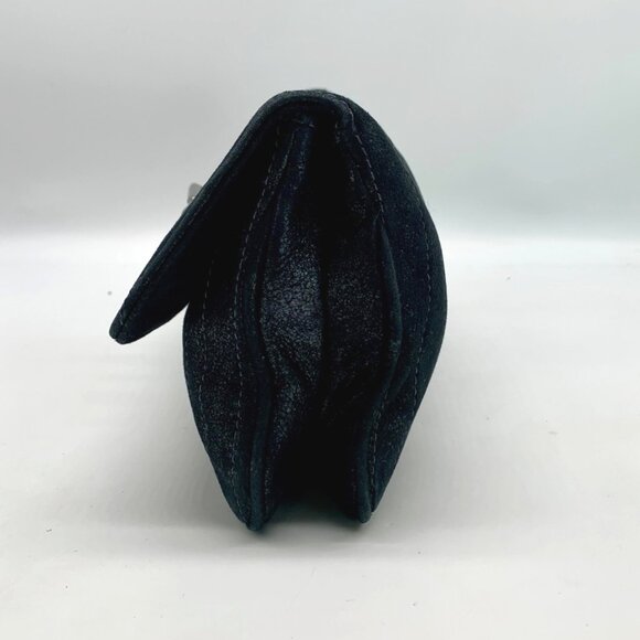 Treesje Black Leather Suede Buckle Clutch - Picture 3 of 10